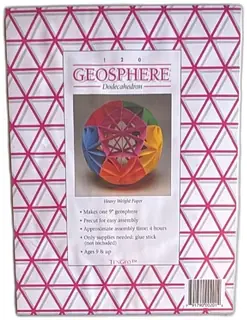 TenGeo Geosphere Dodecahedron Paper Model Kit Heavy Weight Precut DIY 1994