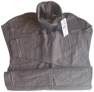 GAP Womens Ribbed Turtleneck Sweater XL Gray 100 Percent Cotton New With Tags