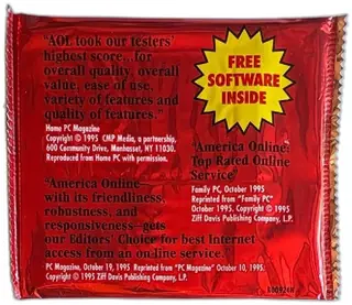 America Online AOL 15 Free Hours 1995 Sealed Trial Software Red Foil 3.5 Disk