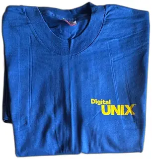 Vintage Digital UNIX Promo Shirt Blue XL New Old Stock Collectible Techwear