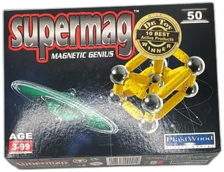 Supermag Magnetic Genius 50 Piece Construction Set Plastwood Italy