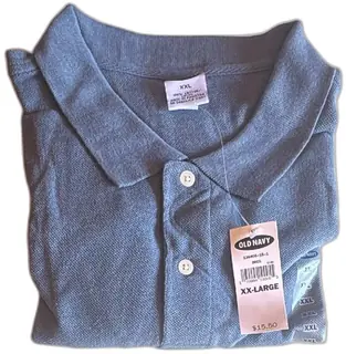 Old Navy Short Sleeve Blue Cotton Polo Shirt XXL New With Tags Classic Fit