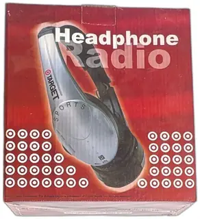 2001 Target Sports Headphone Radio Silver Retro FM AM Boxed New Old Stock