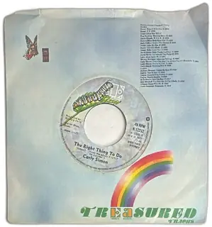 Carly Simon 45 RPM Vinyl Single The Right Thing To Do Thats The Way Ive Always Heard