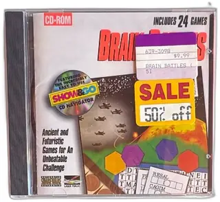 Brain Battles 24 Game CD ROM 1995 Laser Magic Show Go Navigator Windows Sealed