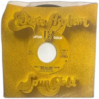 Carly Simon James Taylor Mockingbird Elektra Spun Gold 45 RPM Vinyl 1974 VG