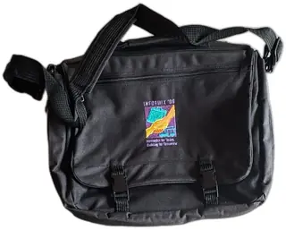 Informix 96 Air Tex Black Messenger Bag Conference Promo Organizer Vintage