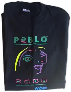 Vintage Pablo Andyne Fruit Of The Loom XL Black Graphic T Shirt Unused 100 Percent Co