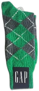 Gap Green Argyle Dress Socks Size 10 13 Cotton Nylon Blend New In Package USA