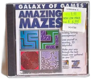 Galaxy Of Games Amazing Mazes CD-ROM Windows 95 New Sealed Vintage PC Game