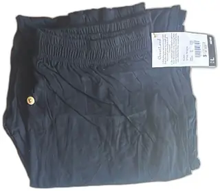 GreatLand Mens Black Cotton Lounge Pants Size Large Elastic Waist TP10016 New