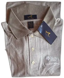 Ash City Sun Microsystems Educational Services Tan Polo Shirt XL New Vintage