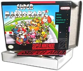 Super Mario Kart SNES Box Manual Inserts SNS MK USA 1 Authentic Black Label