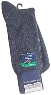 Munsingwear Classics Mens Socks Size 10 13 Black Lycra Cotton Blend Made USA