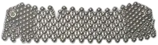 SG Signed Silver Tone Wide Beaded Cuff Bracelet Chunky Statement Jewelry