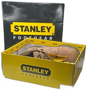 Stanley Footgear Steel Toe Work Boots Size 12 Brown Leather Oil Skid Resistant