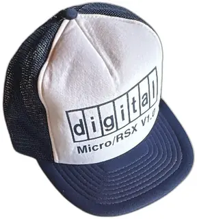 Vintage Digital Micro RSX V1.0 Trucker Hat Navy Mesh Snapback Retro Tech Cap