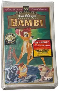 Bambi Walt Disney Masterpiece 55th Anniversary VHS Sealed Limited Edition