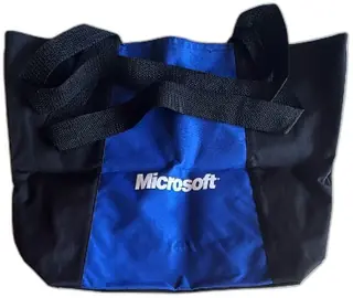Microsoft Blue Black Tote Bag Logo Promotional Shoulder Bag Unused Vintage Condition