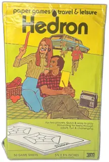 1974 3M Hedron Paper Travel Game 50 Sheets Vintage Geometric Board