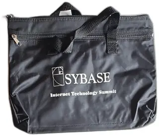 Sybase Internet Technology Summit Black Zippered Tote Bag Vintage Conference Promo