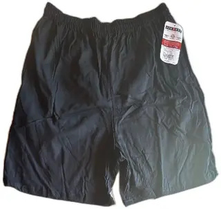 Jerzees Black Cotton Mens Shorts Large EZ Clean Tag New Russell Brand Lightweight