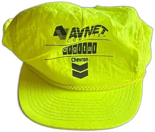 Vintage Avnet Computer Digital Chevron Neon Yellow Snapback Cap Mohr’s One Size
