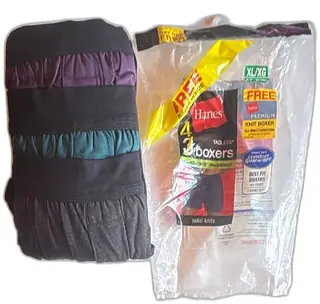 Hanes Tagless Premium Knit Boxers XL Multicolor 4 Pack Solid Knits with Package
