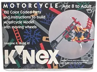 K'NEX Motorcycle Building Set 10004 1992 100 Pieces Sealed Vintage Toy