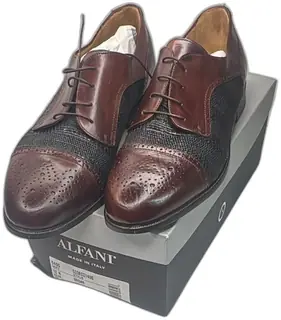 Alfani Made In Italy Men’s Dress Shoes Size 12M Brown Black Leather Cap Toe