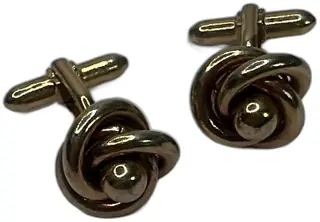 Vintage Gold Tone Knot Design Mens Cufflinks Classic Formal Jewelry Pair