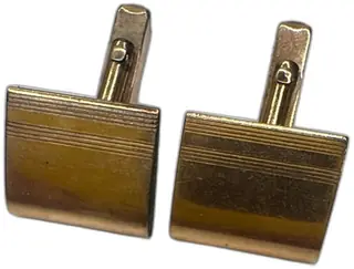 Swank Square Gold Tone 1/20 12K Gold Filled Vintage Cufflinks Classic Design