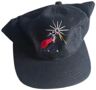 Dog Daze Black Cotton Baseball Cap Embroidered Woman Holding Star Adjustable Strap