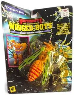 Trendmasters Masterbotix Winged Bots 1992 New On Card Form Changing Robot Toy