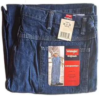 Wrangler Hero Originals Carpenter Jeans 38x32 Blue Denim Loose Fit New With Tags