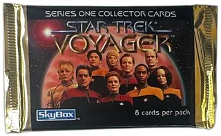 1995 SkyBox Star Trek Voyager Series One Unopened Trading Card Pack 8 Cards