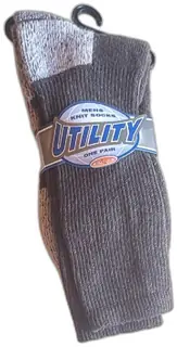Utility Mens Knit Socks Size 10-13 Gray Cotton Blend Vintage New Old Stock USA