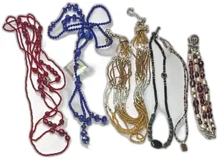 Lot Of 6 Vintage Beaded Necklaces Bracelets Multi Strand Mixed Glass Jewelry