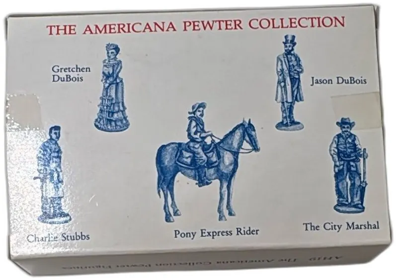 Americana Pewter Collection Box Set Five Solid Pewter Figurines AH19 Vintage