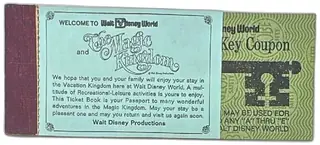Walt Disney World Magic Key Book Adult Ticket 8 Adventures 1970s Vintage Complete