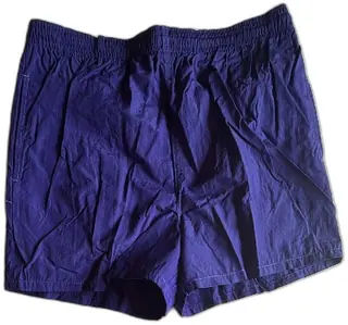 Vintage Duffel Nylon Swim Trunks Large Blue USA Made Drawstring Pockets 1980s