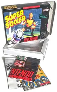 Super Nintendo SNES Super Soccer Boxed With Manual And Inserts 1992 Black Yellow