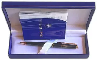 Waterman Paris Black Gold Trim Ballpoint Pen Digital Logo Boxed New Old Stock