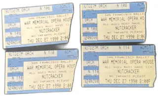 1990 San Francisco Ballet Nutcracker Ticket Stubs Lot of 4 War Memorial Opera House