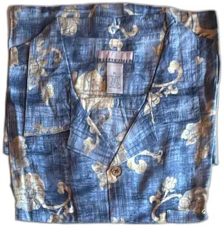Breakwater Blue Floral Hawaiian Shirt XL 100 Percent Rayon Vintage Button Up Unused