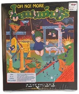 Oh No More Lemmings IBM PC 3.5 Inch Disk Psygnosis 1991 Sealed Big Box