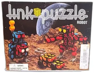 Vintage Link Puzzle Robot Construction Toy Set Complete Multi Color Interlocking Part