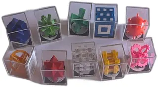 Siebenstein 3D Plastic Mini Puzzles Set of 10 Classic German Brain Teasers