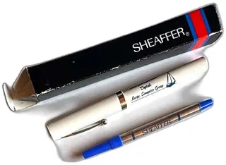 Sheaffer White Ballpoint Pen Digitals Large Computer Group Vintage Boxed Blue Ink