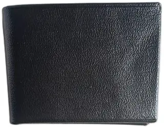 Black Morocco Cowhide Leather Card Holder Wallet Vintage Bifold Organizer
